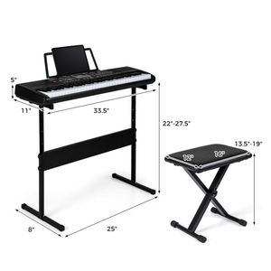 61-Key Beginner <b>Electronic</b> <b>Keyboard</b> Kit with Adjustable Stand & Stool-USB Power Brand New - Product Image 5