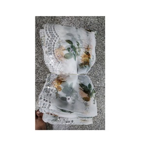 Haute qualité enduit organza coupe travail impression Dupatta tissu robes uniformes approvisionnement direct de l'usine fabricant indien fournisseur - Product Image 1