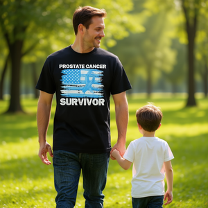 T-shirt per papà sopravvissuto al cancro alla prostata, abbigliamento promozionale per la sensibilizzazione - Product Image 3