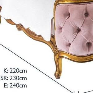 กรอบเตียงกำมะหยี่สไตล์ฝรั่งเศสสีทองทำจากไม้เนื้อแข็งสำหรับเฟอร์นิเจอร์ห้องนอนและเฟอร์นิเจอร์วิลล่า - Product Image 3