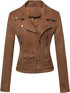 Chaqueta de Motociclista Casual con Cremallera de Piel de Oveja y Pelo de Zorro de Moda de Invierno para Mujer Premium OEM - Product Image 2