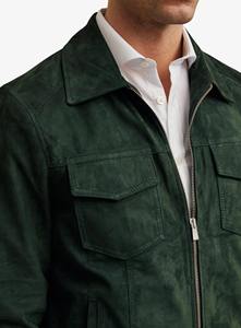 Handmade Leather <b>Suede</b> Motorcycle <b>Jacket</b> | Winter Outerwear | Stand Front | Minimalist Moto Biker Style | Handmade Gift for Him - Product Image 5