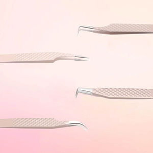 Pince à cils en acier inoxydable avec logo personnalisé professionnel Anti-magnétique poignée confortable 10mm longueur cils de haute qualité - Product Image 4