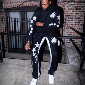 Conjunto Deportivo Personalizado de Dos Piezas con Bordado, Estilo Holgado, Unisex, Sudadera con Capucha y Pantalones Deportivos para Hombre, 2026 - Product Image 1