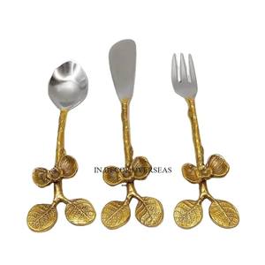 Cucharas de Metal de calidad superior con acabado antiguo de cobre con textura martillada con asas chapadas en oro juego de cubiertos de cocina para el hogar y el Hotel - Product Image 5