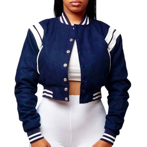 Thiết Kế Mới Vai Sọc Chenille Thêu Vá Phụ Nữ Varsity Áo Khoác Phụ Nữ Cộng Với Kích Thước Nặng Cao Đẳng Varsity Áo Khoác - Product Image 1