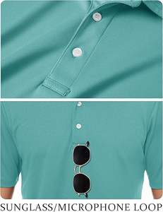 Chemise à col pour homme, décontractée, grande taille, en tricot à carreaux, séchage rapide, respirante, logo personnalisé, manches courtes, OEM - Product Image 5