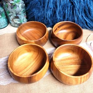 ชามไม้ญี่ปุ่นทำด้วยมือสำหรับสลัดและข้าว - Product Image 6