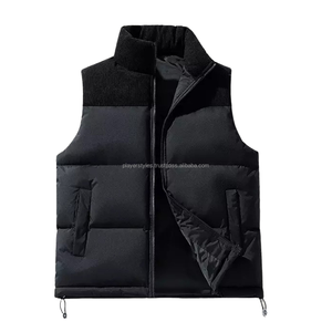 เสื้อกั๊กผู้ชายแบบลำลองกันลม ระบายอากาศได้ดี ใส่ได้สองด้าน สำหรับฤดูหนาว แบบมีซิป คอวี ตัดต่อสีสัน - Product Image 1