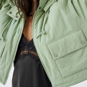 Meilleures vestes matelassées à fermeture éclair OEM pour femmes, vestes unies respirantes, prix bas, designs tendance, vestes amples - Product Image 6