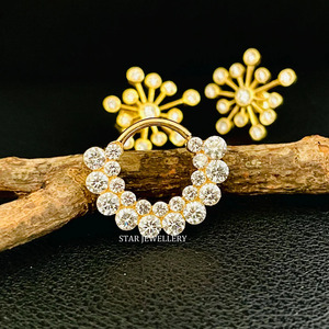 14K Solid Gold Lab Grown <b>Diamond</b> Apsara Hoop Septum Piercing Fine Jewelry. - Product Image 4