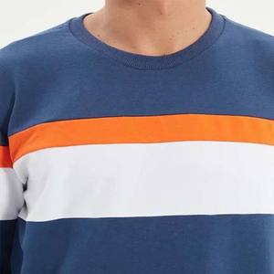 Top design Custom Logo French Terry Casual Wear Color Block <b>Sweatshirts</b> <b>Men's</b> Crew Neck Oversize Pullover <b>Sweatshirt</b> For <b>Men</b> - Product Image 5