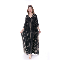 Chemisier d'été imprimé tie-dye taille unique pour femme, décontracté, à rayures, manches chauve-souris, grande taille, style bohème, vêtement de plage, écologique et naturel