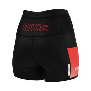 Short de sport taille haute pour femme 360 Noir Rouge - Product Image 2