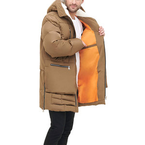 Plus Size Men's <b>Winter</b> Shiny Cotton Padded Jacket Mens Outdoor <b>Quilted</b> Hooded Cotton Filling Puffer Jacket For Men 2024 - Product Image 4