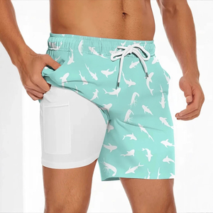 Shorts de plage professionnels pour hommes, haute élasticité, anti-embarras, motif uni, style décontracté pour sources chaudes - Product Image 2