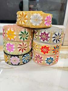 Dentelle florale africaine à haute densité avec sequins, applique élégante perlée, écologique pour robes de mariée - Product Image 3