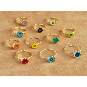 Eye-catching Gold Plated Floral Design <b>Rings</b> for Trendy Fashion Resale - Product Image 1