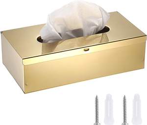 Wildwood 5 pouces poli décoratif boîte à mouchoirs de luxe support de boîte à mouchoirs pour salon bureau chambre Design élégant boîte à mouchoirs - Product Image 5