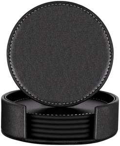 Promotional Custom Color Leather Coasters Genuine Leather Mats Reusable Personalized Demanding <b>Cheap</b> Price Use in Party - Product Image 5