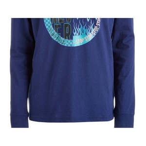 T-shirt con cappuccio blu grande Ideology per bambini, in tessuto lavorato a maglia con stampa grafica per neonati - Product Image 3