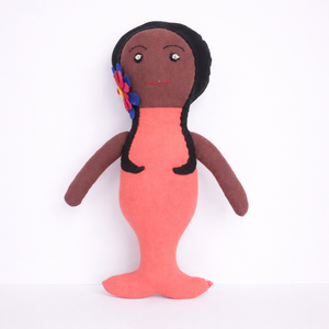 Muñeca de Trapo de Pescado Súper Suave para Niñas, Hecha Principalmente de Algodón Orgánico con Relleno de Algodón PP, Técnica de Bordado, Juguete para Niños - Product Image 1