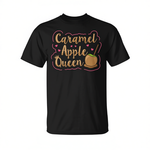 T-shirt Caramel Apple Queen à manches courtes, col rond, unisexe, pour adultes, vêtements promotionnels, impression numérique - Product Image 2