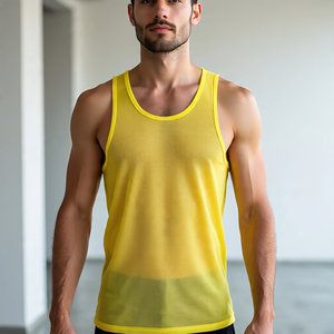 Camisetas sin mangas sexys para hombre con tela de malla transparente, camisetas transparentes sin mangas, transpirables, Chaleco Ajustado transparente, camisetas sin mangas - Product Image 2