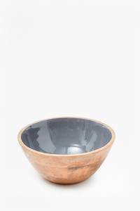 Bol de service alimentaire en bois émaillé de forme ronde Bol à salade en bois fait à la main de luxe de qualité supérieure - Product Image 4