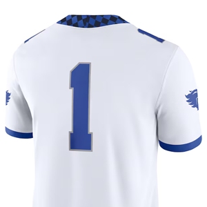 Kentucky Wildcats Camiseta de fútbol blanca Número 1 Transpirable Tallas grandes Logotipo delantero de punto Equipo de ventilador oficial - Product Image 5