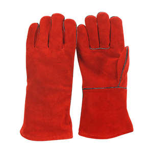 Gants de soudage en cuir OEM Gants de soudage en cuir de vachette résistants à la chaleur Gant de travail pour la sécurité industrielle - Product Image 5