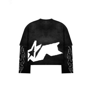 Nouveau design 2026, sweat à capuche oversize en coton délavé, style streetwear personnalisé, broderie usée, coupe ample, fermeture éclair, strass - Product Image 6