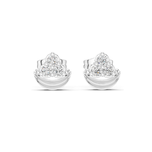Pendientes de Media Luna con Diamantes, Claridad VVS-VS Cultivados en Laboratorio, 0.36 CT de Peso Total, Oro de 18K, 14K, 10K y Plata 925, Color Rosa - Product Image 3