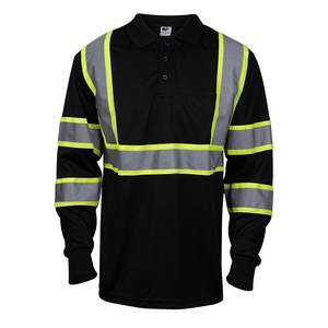 Polo à rayures réfléchissantes Polo de sécurité pour la construction Polo pour travaux routiers Polo de sécurité routière Polo de sécurité pour entrepôt Polo d'arpenteur - Product Image 3