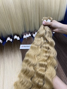 Extensions de cheveux vierges NASA en vrac, prix de gros, 100g, tissage simple vietnamien, toutes couleurs, 60 cm - Product Image 2