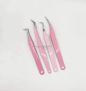 Pinces à cils faites à la main, logo personnalisé, charme fruit et fleur, couleur peinte, acier inoxydable, 90 degrés, pinces à cils fines, fibre - Product Image 6