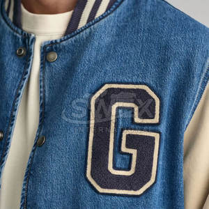 แจ็คเก็ตดีไซน์ล่าสุดสำหรับผู้ชาย ปี 2025 ใหม่ล่าสุด ขายส่ง แจ็คเก็ตยีนส์ใส่สบาย แจ็คเก็ตเลตเตอร์แมนสำหรับฤดูหนาว - Product Image 4