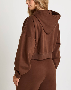 Sudadera con capucha de algodón de alta calidad con estampado gráfico DTG, estilo urbano, con cremallera, corte casual, pesado, con costuras, ajuste holgado, 500GSM, para chica - Product Image 2