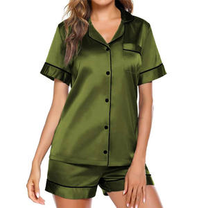 Conjuntos de pijama sexy para el hogar, conjuntos de ropa de dormir holgada de satén y encaje para mujer - Product Image 4