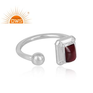 แหวนพลอยโกเมนปรับได้ทำจากเงินแท้เครื่องประดับสำหรับผู้หญิงของขวัญดีไซน์ล่าสุด - Product Image 3