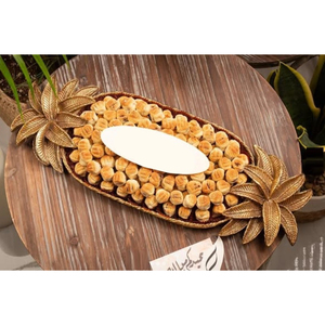 Cuenco de Chocolate de diseño Floral hecho a mano, soporte dulce, cuenco para servir Chocolate de Metal Dorado de la mejor calidad para uso en fiestas de boda - Product Image 6