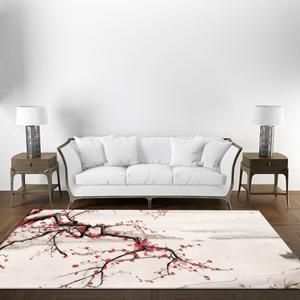 Tapis Sakura Bonsai, Tapis moderne, Tapis minimaliste, Tapis imprimé, Tapis en velours de luxe - Product Image 2
