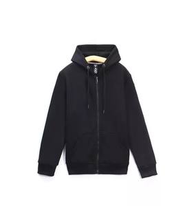 Chaqueta de punto de poliéster/algodón con bolsillos, logotipo personalizado, unisex, corte regular, forrada, estilo urbano, sudadera con capucha y cremallera completa para invierno - Product Image 3