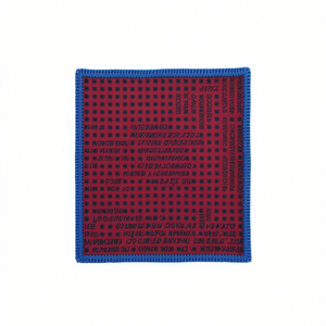 Pañuelo de bolsillo con borde tejido a mano y diseño exclusivo para trajes de negocios para hombre, 100% seda, estilo británico, opciones en rojo vino y azul. - Product Image 3