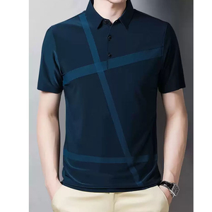 เสื้อยืดผู้ชายสำหรับเสื้อโปโลปักโลโก้ระบายอากาศแห้งเร็วลายพื้นสไตล์ลำลองไซส์ใหญ่พิเศษ - Product Image 3