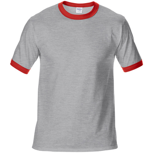 T-shirt simple 100% coton avec logo personnalisé et col coloré T-shirt décontracté et ample pour hommes - Product Image 2