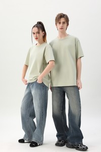 2025 Unisex algodón Sorona 300gsm peso pesado Camiseta de manga corta nuevo producto para diseño de marca logotipo en blanco camisetas para hombres - Product Image 3