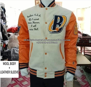 Veste universitaire unisexe en cuir et laine de qualité supérieure, veste universitaire unisexe, patchs personnalisés, veste de baseball, veste de lettreman - Product Image 1