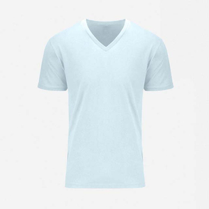 Camiseta Deportiva de Cuello en V para Hombre de Alta Calidad, 100% Algodón Poliéster, Corte Ajustado, Ropa Masculina, Talla Grande, Transpirable - Product Image 3