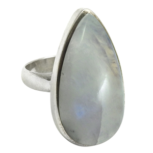 แหวนเงินสเตอร์ลิงสีฟ้าธรรมชาติสีรุ้งทรงหยดน้ำแหวนคลาสสิก925ทำด้วยมือเครื่องประดับ Boho - Product Image 1